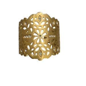 EUC - Glow by Sheila Fajl Floral Cut-Out Wide Cuff Bracelet